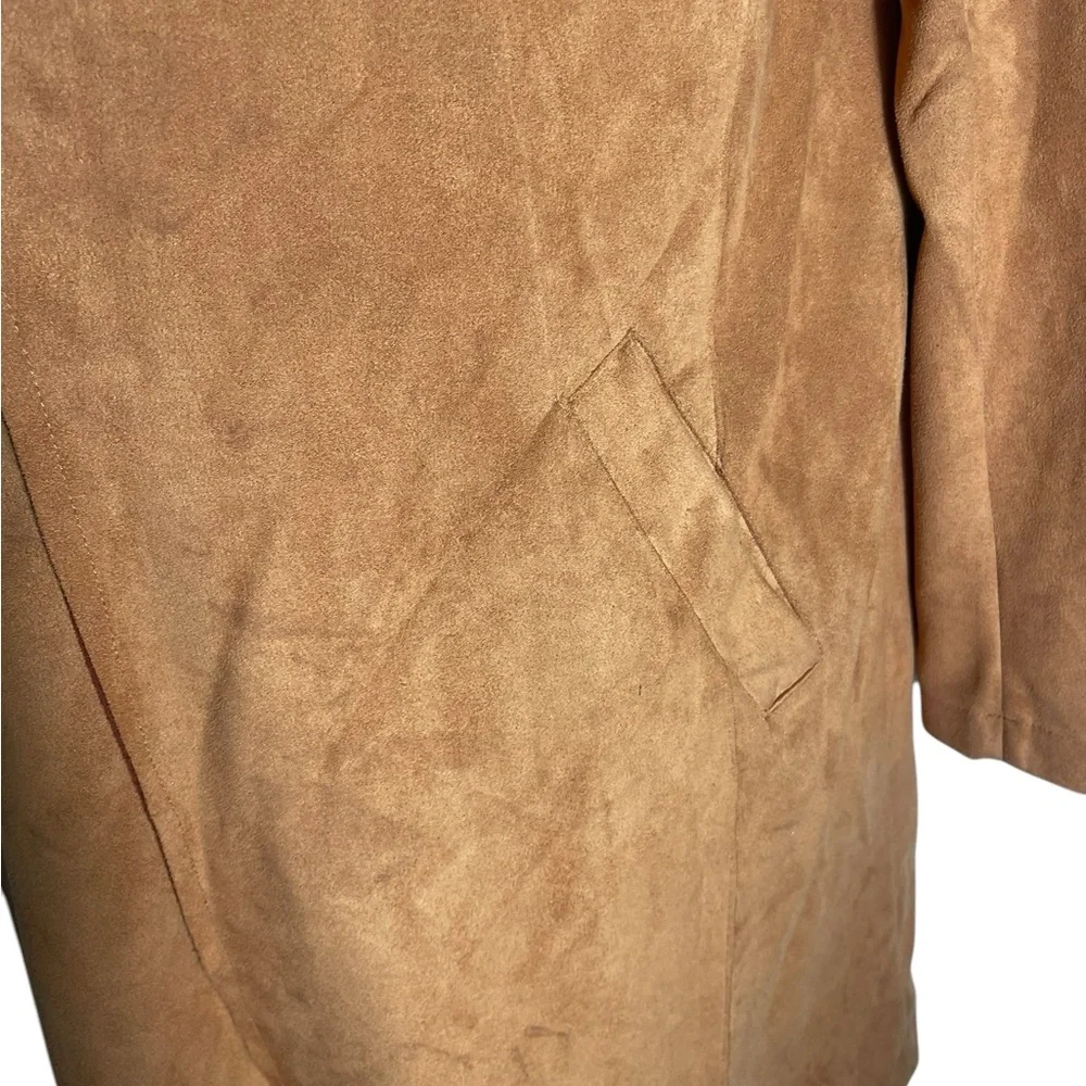 Ookie & LaLa coat size medium burnt orange faux suede trench coat jacket‎ 🧡